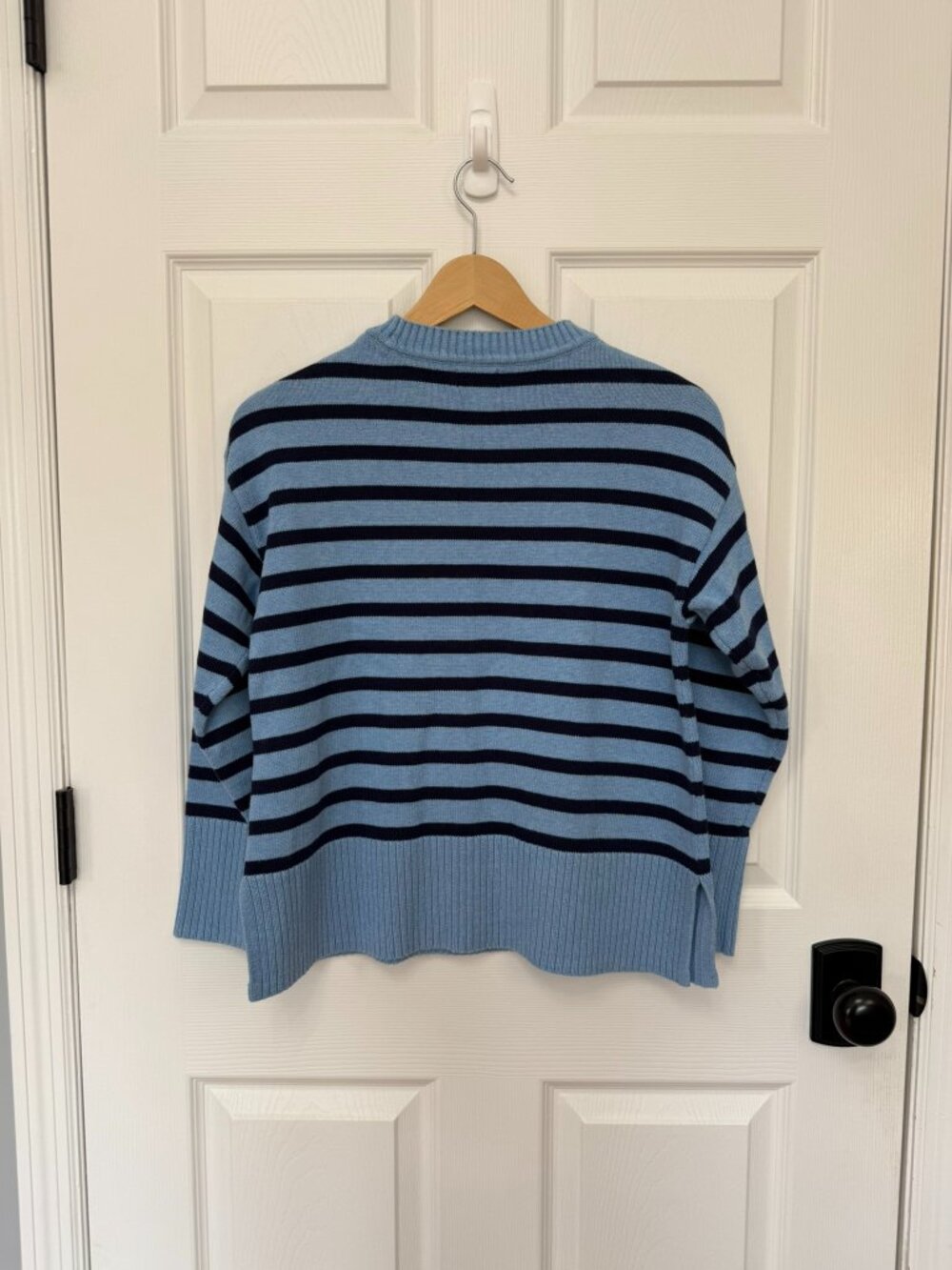 J.Crew Extra-Soft Yarn Striped Crewneck Sweater Blue Navy Size XS - Picture 3 of 9